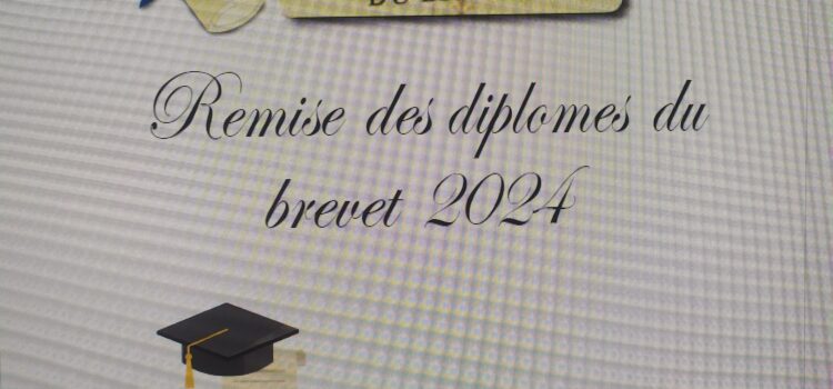 Remise du DNB -Élèves de 3e – 2023 -2024